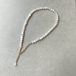 改良✧バロック淡水パールのネックレスM(6~8mm）サージカルステンレス 13枚目の画像