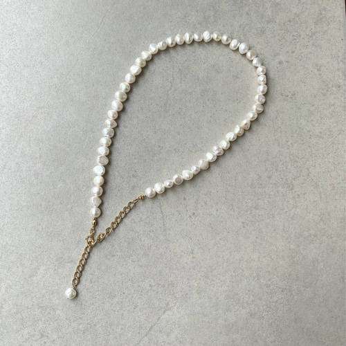 改良✧バロック淡水パールのネックレスM(6~8mm）サージカル