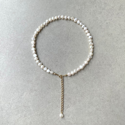 改良✧バロック淡水パールのネックレスM(6~8mm）サージカルステンレス 4枚目の画像