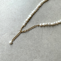 改良✧バロック淡水パールのネックレスM(6~8mm）サージカルステンレス 14枚目の画像