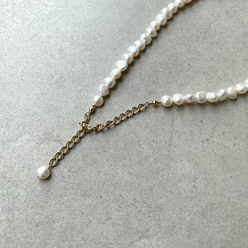 改良✧バロック淡水パールのネックレスM(6~8mm）サージカルステンレス