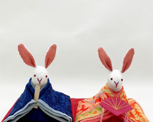 和柄のお着物のうさぎ雛 (雛人形.お雛様.おひな様) ひな人形・雛飾り