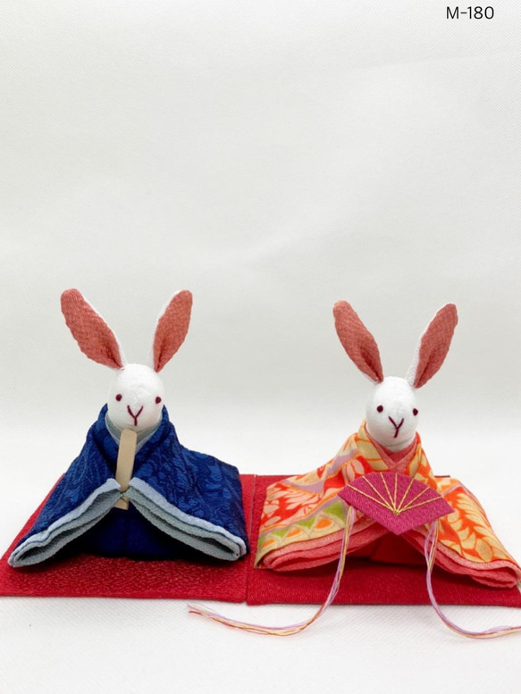 和柄のお着物のうさぎ雛 (雛人形.お雛様.おひな様) ひな人形・雛飾り