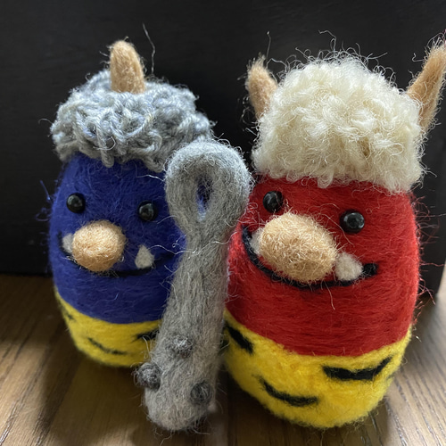 節分 赤鬼 青鬼 羊毛フェルト 3つ子 通販 13287305｜Creema(クリーマ)