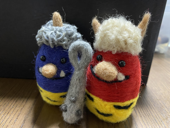 節分 赤鬼 青鬼 羊毛フェルト 3つ子 通販 13287305｜Creema(クリーマ