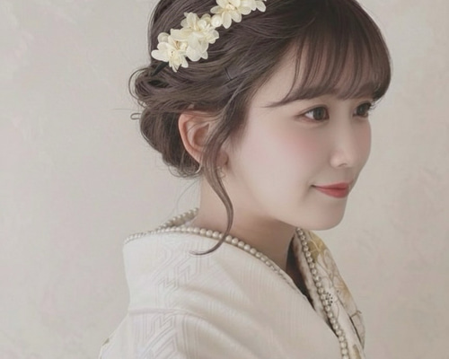 バニラホワイト パールカチューシャ ティアラ 成人式 卒業式