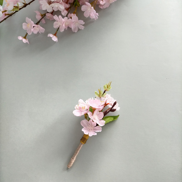 「sa ku ra　さくら　桜のブーケ」お揃いヘッドパーツ付　和装ブーケ　ブライダルブーケ　ブライダル　結婚式 10枚目の画像