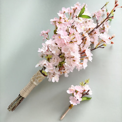 「sa ku ra　さくら　桜のブーケ」お揃いヘッドパーツ付　和装ブーケ　ブライダルブーケ　ブライダル　結婚式 9枚目の画像