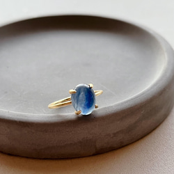天然石 ブラジル産 カイヤナイト 爪留めリング10×8mm オーバル