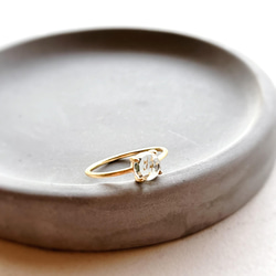 天然石　宝石質　グリーンアメジスト　6×6mm 爪留めリング　指輪　silver925  18KGP  2月誕生石 1枚目の画像
