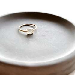 天然石　宝石質　グリーンアメジスト　6×6mm 爪留めリング　指輪　silver925  18KGP  2月誕生石 3枚目の画像