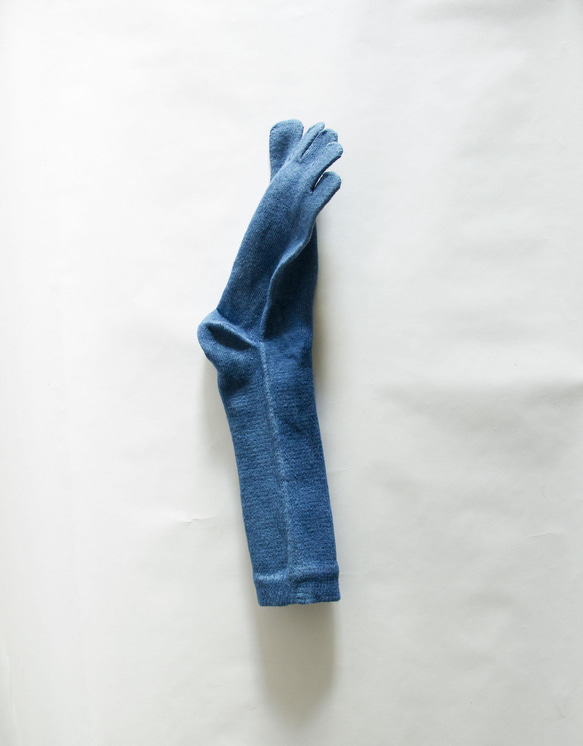 無農薬ヘンプ&コットン５本指靴下　（藍染め）　　温活　24～27cm　スーパーハイソックス 12枚目の画像