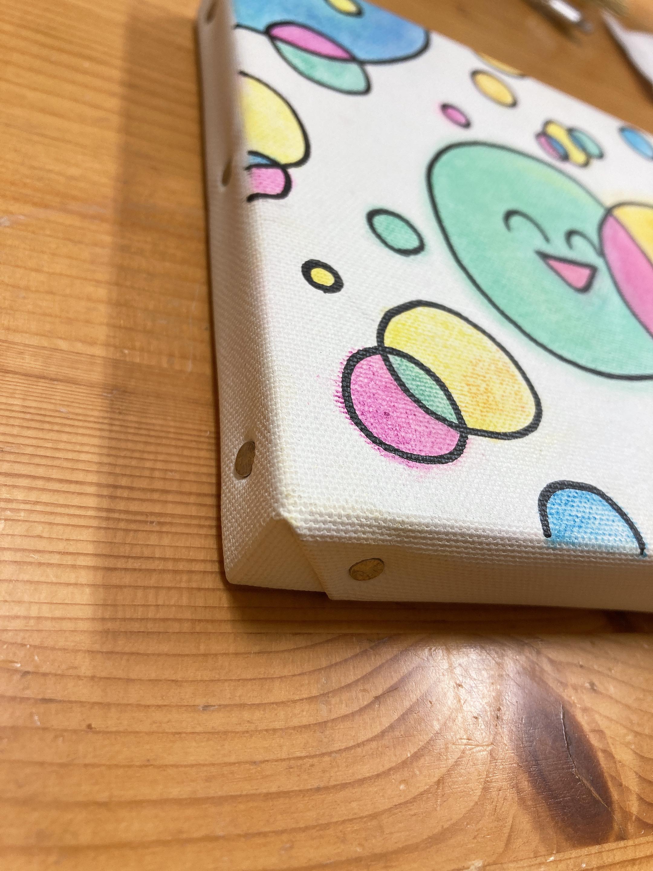 《にこちゃん　エメラルドグリーンとイエロー》一点もの