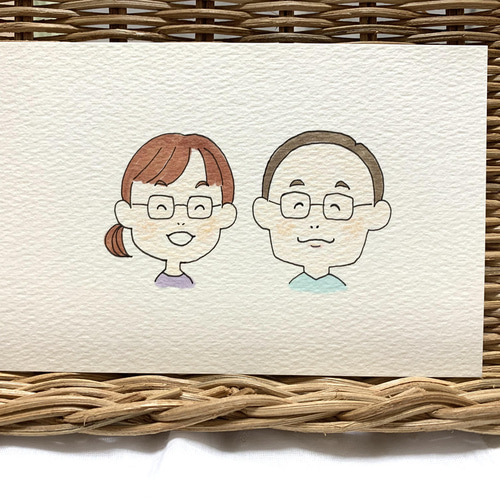似顔絵オーダー シンプル サンプル イラスト HIROMI 通販 13289594