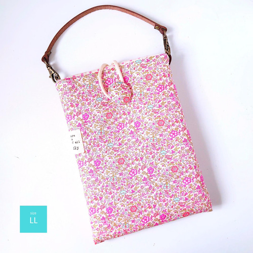 リバティ「ケイティ・ミリー」スマホポーチ(LL) 大きめ 全機種対応  