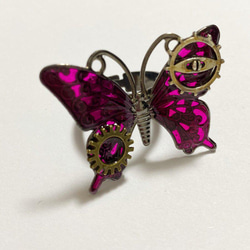 蝶と歯車のリング 2枚目の画像