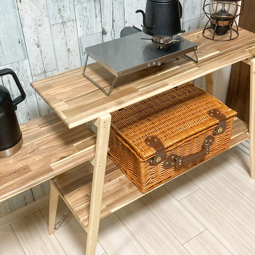 たためるマルシェテーブル キャンプテーブル アカシア材ウレタン