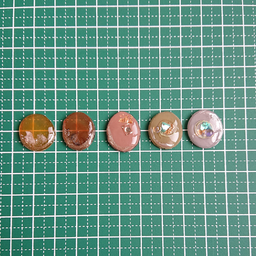 カラージェルとレジンのカボション☆5ペア(計10個) b-1 チャーム こう 