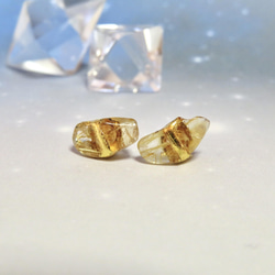 星の瞬き＊Rutile quartz×Citrine＊金継ぎ／S size 5枚目の画像