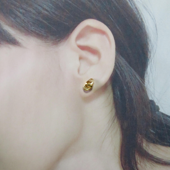 星の瞬き＊Rutile quartz×Citrine＊金継ぎ／S size 11枚目の画像