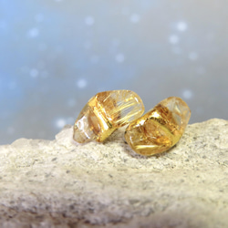 星の瞬き＊Rutile quartz×Citrine＊金継ぎ／S size 2枚目の画像