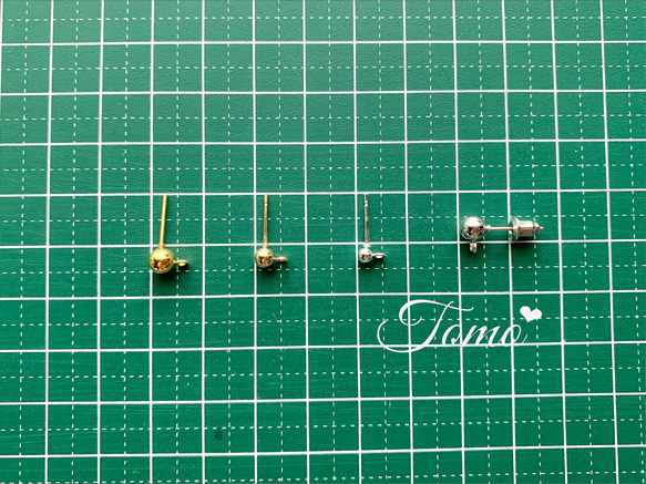 【約50個】3㎜ KCゴールド スタッドピアス カン付き丸玉ピアス キャッチ付き ピアスパーツ 金属パーツ♡#40712 5枚目の画像