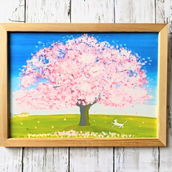 春だ』 アート ポスター 桜 春 花 猫 絵 絵画 アクリル画