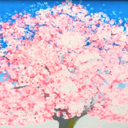 風景画 桜の絵 『春だ』 アート ポスター  桜 春 花 猫 絵 絵画 アクリル インテリア 風水 おしゃれ ポスター 2枚目の画像