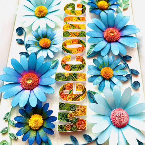 ペーパークイリング 『Happy Welcome Board』 立体・オブジェ Green