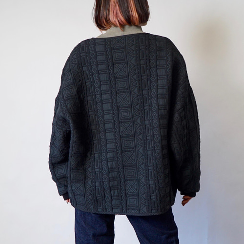 6重ガーゼノーカラージャケット/ブラック/三河木綿 ジャケット