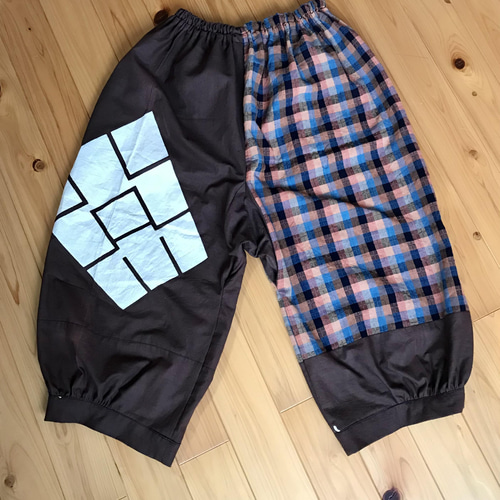 男女兼用 モンペサルエル風パンツ 風呂敷リメイク フリーサイズ