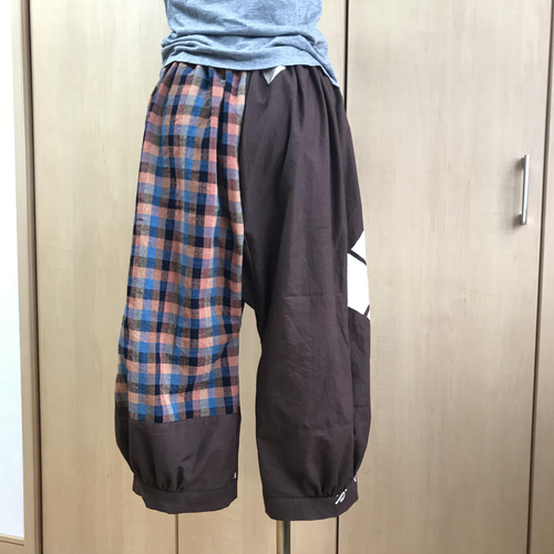 古布リメイク 風呂敷 縞木綿 ピエロもんぺ サルエル モンキーパンツ 古布リメイク 風呂敷 縞木綿 ピエロもんぺ サルエル モンキーパンツ