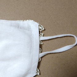 再販【送料込み 】不織布マスクカバー   バニラホワイト 花柄刺繍   肌に優しい 光沢刺繍 ブライダル 5枚目の画像