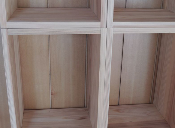 国産杉 スタッキングシェルフ8個セット 本棚 収納木箱 40.0×28.0×20.0板　無垢　棚板天然木 ＤＩＹ 素材 5枚目の画像