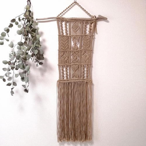 麻紐 大型 流木マクラメタペストリー[一点物] タペストリー・壁掛け