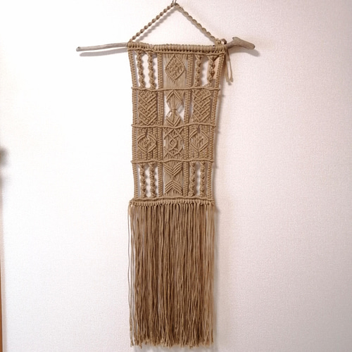 麻紐 大型 流木マクラメタペストリー[一点物] タペストリー・壁掛け