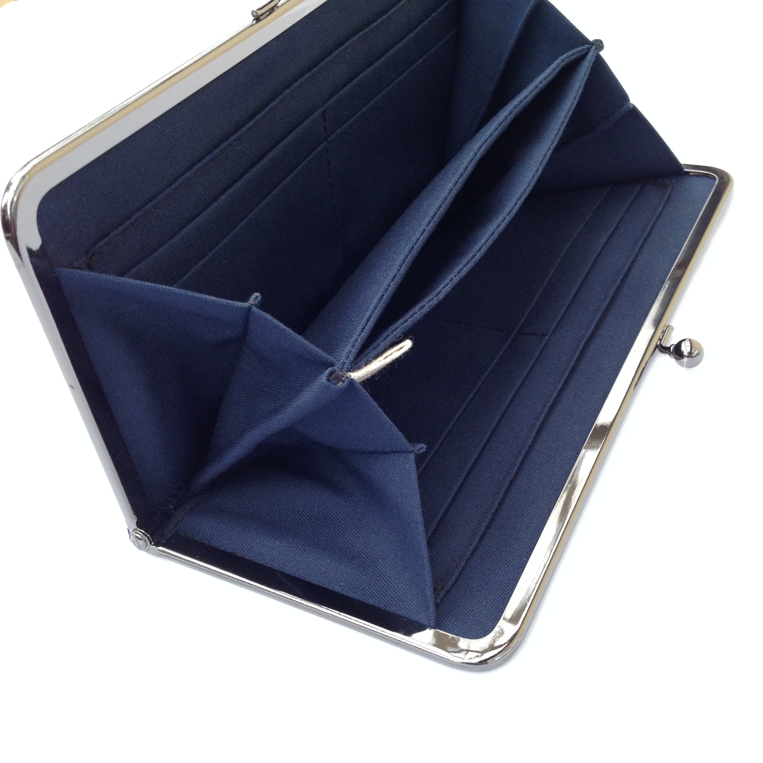 ＊ラミネート＊ がま口長財布 スリム ウィルトシャー ローズピンクブラウン リバティプリント使用