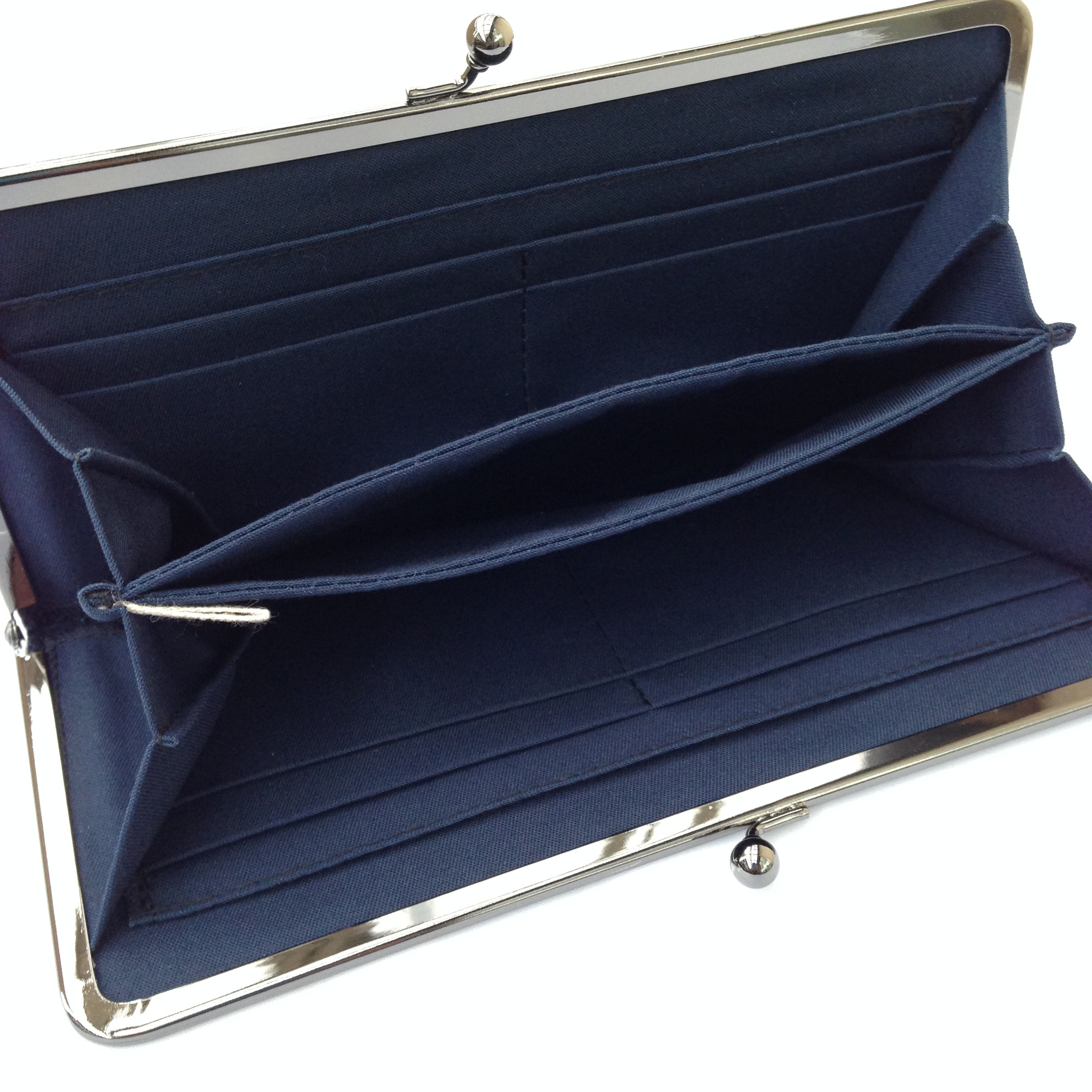 ＊ラミネート＊ がま口長財布 スリム ウィルトシャー ローズピンクブラウン リバティプリント使用