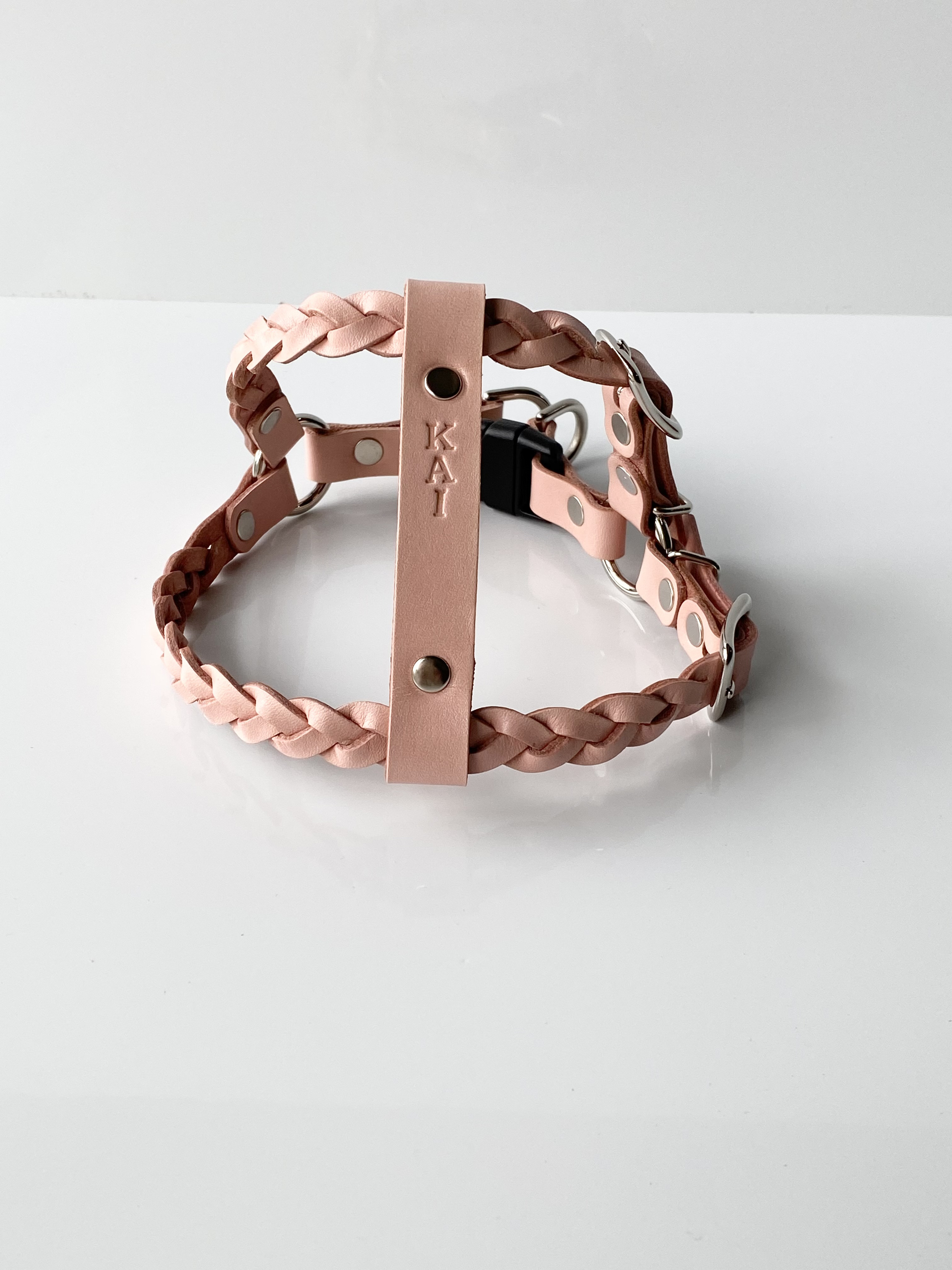 犬用サーモンピンク【本革】リード＆ハーネス2点 SET❣️