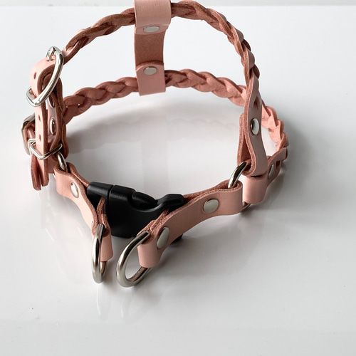 犬用　サーモンピンク【本革】リード＆ハーネス2点 SET❣️ 犬用サーモンピンク【本革】リード＆ハーネス2点 SET❣️