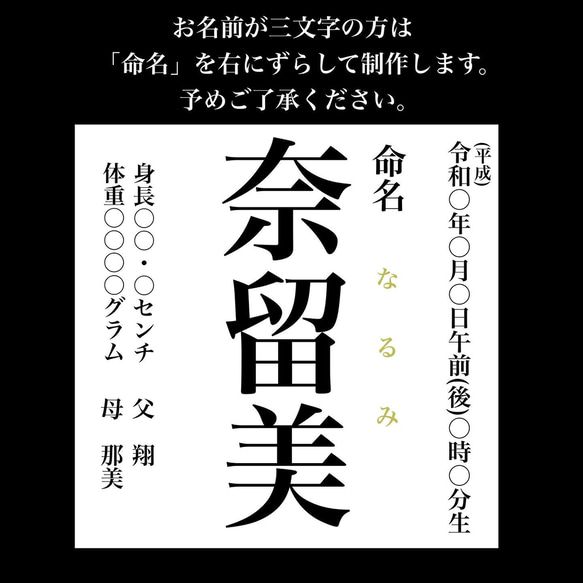 【命名書】色紙（楷書） 6枚目の画像