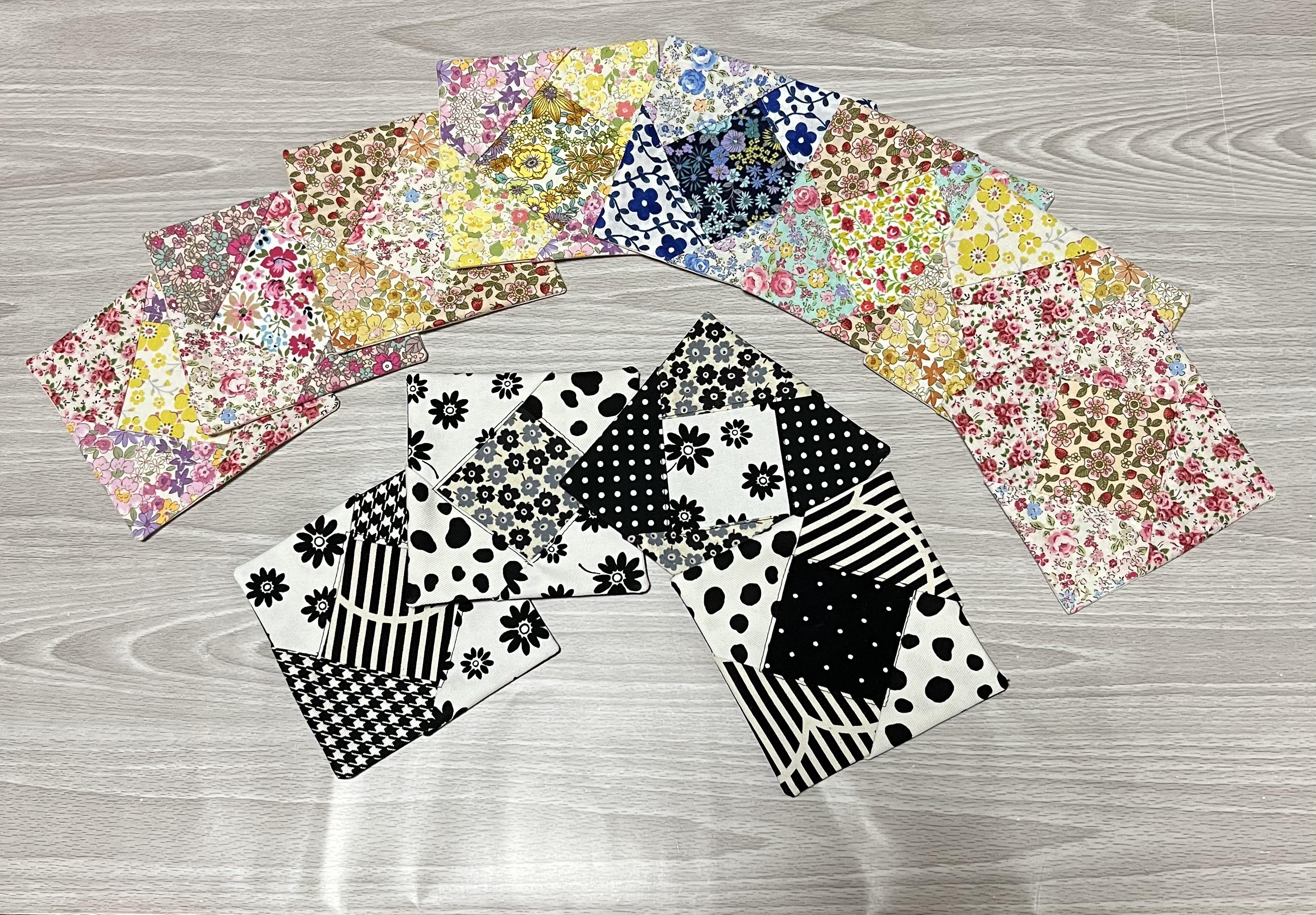 ハンドメイド【793】リバーシブル布コースター50枚セット