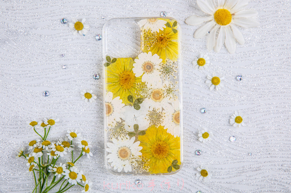 全機種対応iPhone13 Xperia Galaxy マホケース 押し花ケース 人気 押し花 ❀ケース 花束 花物語 2枚目の画像