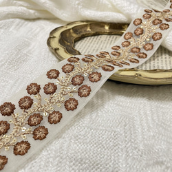 インド刺繍リボン　刺繍リボン　リボン　りぼん　スパンコール 3枚目の画像