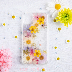 全機種対応iPhone13 Xperia Galaxy マホケース 押し花ケース 人気 押し花 ❀ケース 花束 花物語 4枚目の画像