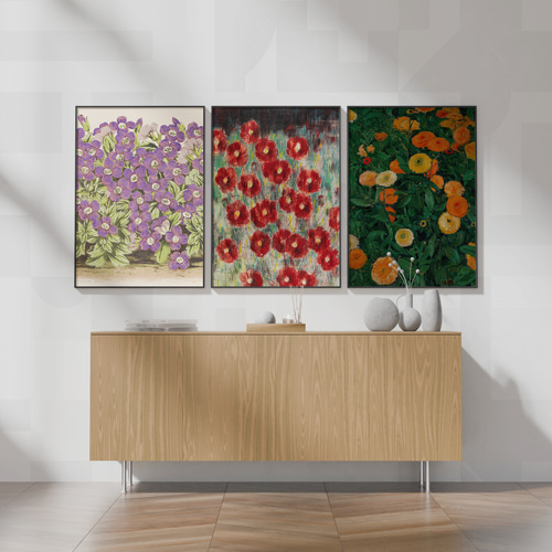 NO.339】菫スミレの紫色花畑フラワーアートポスター☆絵画植物