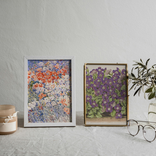 NO.339】菫スミレの紫色花畑フラワーアートポスター☆絵画植物