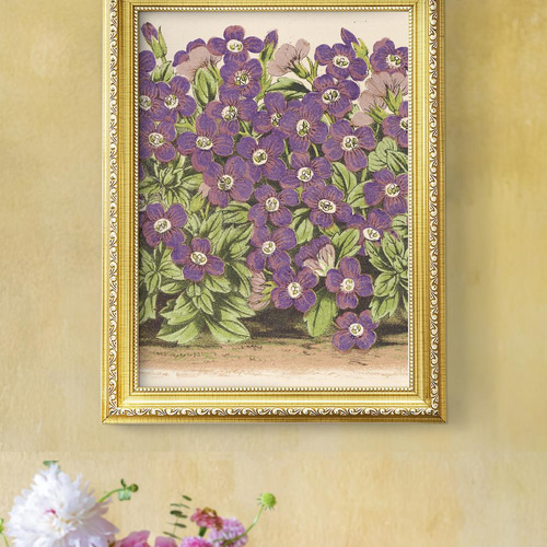 NO.339】菫スミレの紫色花畑フラワーアートポスター☆絵画植物