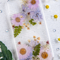 全機種対応iPhone Xperia Galaxy マホケース 押し花ケース 人気 押し花 ❀ケース 花束 花物語 5枚目の画像