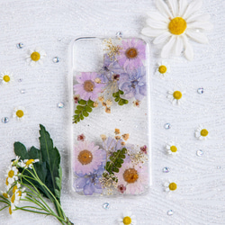 全機種対応iPhone Xperia Galaxy マホケース 押し花ケース 人気 押し花 ❀ケース 花束 花物語 2枚目の画像